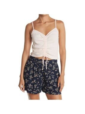 NEW Abound | Front Cinch Rib Knit Tank In Pink Creole